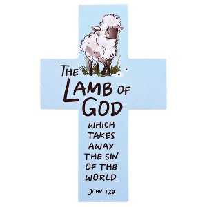 Dicksons BKMC-117 Lamb Which Takes Away The Sin of The World Pale Blue 2.5 x 4 Paper Encouraging Durable Laminated Bookcard Bookmark, Pack of 12 - 1 of 2