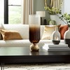 Modern Glass Metal Pillar Candle Holder with Accents, Elegant Ombre Finish, Decorative Home & Office Accent - 2 of 4