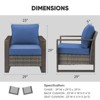 Buenhomino Outdoor Patio Chairs Set of 4-4Piece Furniture Set with Metal Armrest All Weather Wicker Conversation Set for Porch Poolside and Deck - 4 of 4