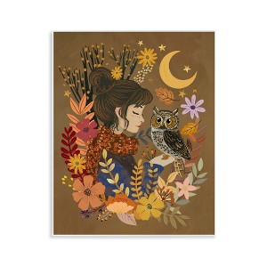 Stupell Industries Autumn Owl & Girl Wall Plaque Art - 1 of 4
