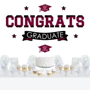 Big Dot of Happiness Maroon Graduation Party Photo Backdrop - Wall Decals - 1 of 4