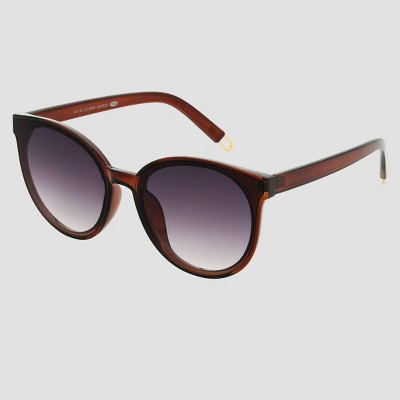Women's Plastic Round Sunglasses with Gradient Lenses - Universal Thread Brown: UV Protection, Scratch-Resistant - image 2