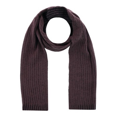 Ctm Men's Ribbed Knit Mixed Wool Scarf, Brown : Target