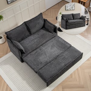 Sleeper Sofa,Corduroy Convertible Sleeper Sofa With USB Charging Ports And Pillows,Convertible Sofa Bed,Sleeper Sofa  For Living Room-Cuddlewood - 1 of 4