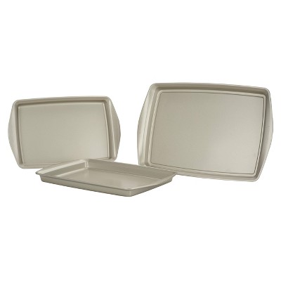 Silver Nonstick Steel 3-Piece Cookie Pan Set
