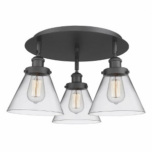 Cone - 3 Light Flush Mount In Art Deco Style-9.5 Inches Tall and 19.5 Inches Wide - 1 of 1