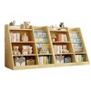Alilang 35.50 Inch Dual-Sided Wooden Bookshelf with Multi-Tier Storage and Display - Wood - 3 of 4