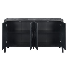 Vynxaria  4-Door Antique Cabinet ¨C American Country Style, Adjustable Storage for Living Room, TV Area, Kitchen - 1 of 4