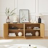 Vynxaria Sideboard Storage Cabinet TV Stand with wave pattern Buffet Cabinet Wooden Vertical Striped Cabinet - 3 of 4