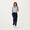 Anna-Kaci Active Women's High Waist Wide Leg Pants with Drawstring Tie and Soft Stretch Fabric - Medium, Navy - 4 of 4