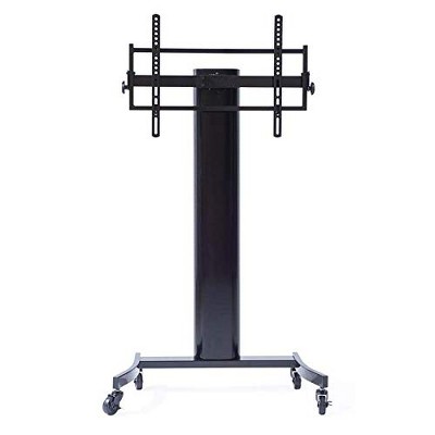 TransDeco Curved wood flat panel TV stand/TV cart with mount for 40 - 70 Inch TV, Black
