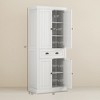 72" Kitchen Cabinet, Kitchen Pantry Cabinet with 4 Doors, 2 Adjustable Shelves and Drawer - 3 of 4