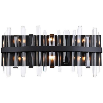 Elegant Lighting Serena 24 inch crystal bath sconce in black