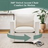 34 Wide Swivel Accent Chair, Upholstered Armchair with Plump Back Pillow for Living Room, Bedroom, Reading Corner, or Lounge Area - Beige - 3 of 4