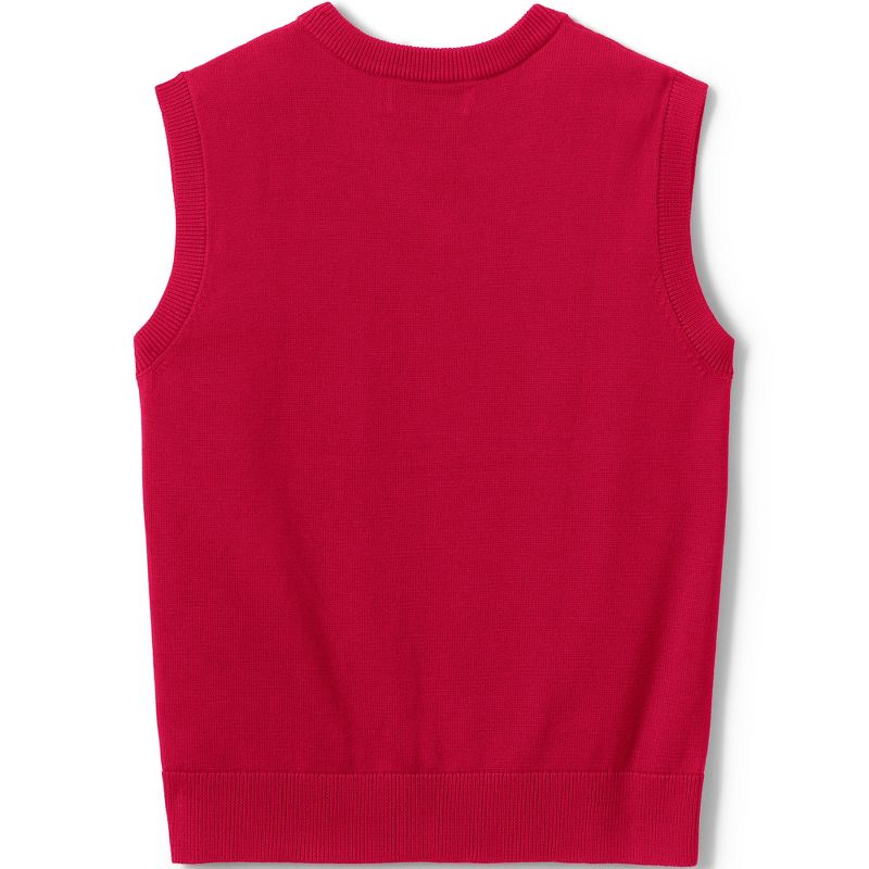 Lands' End School Uniform Kids Cotton Modal Fine Gauge Sweater Vest, 2 of 5