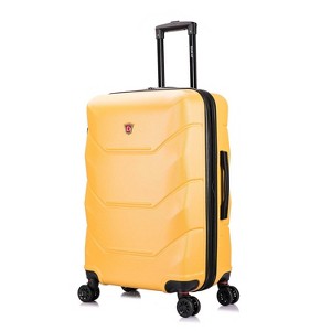DUKAP Zonix Medium Checked Lightweight Hardside Spinner 26" Suitcase - Mustard - 1 of 4
