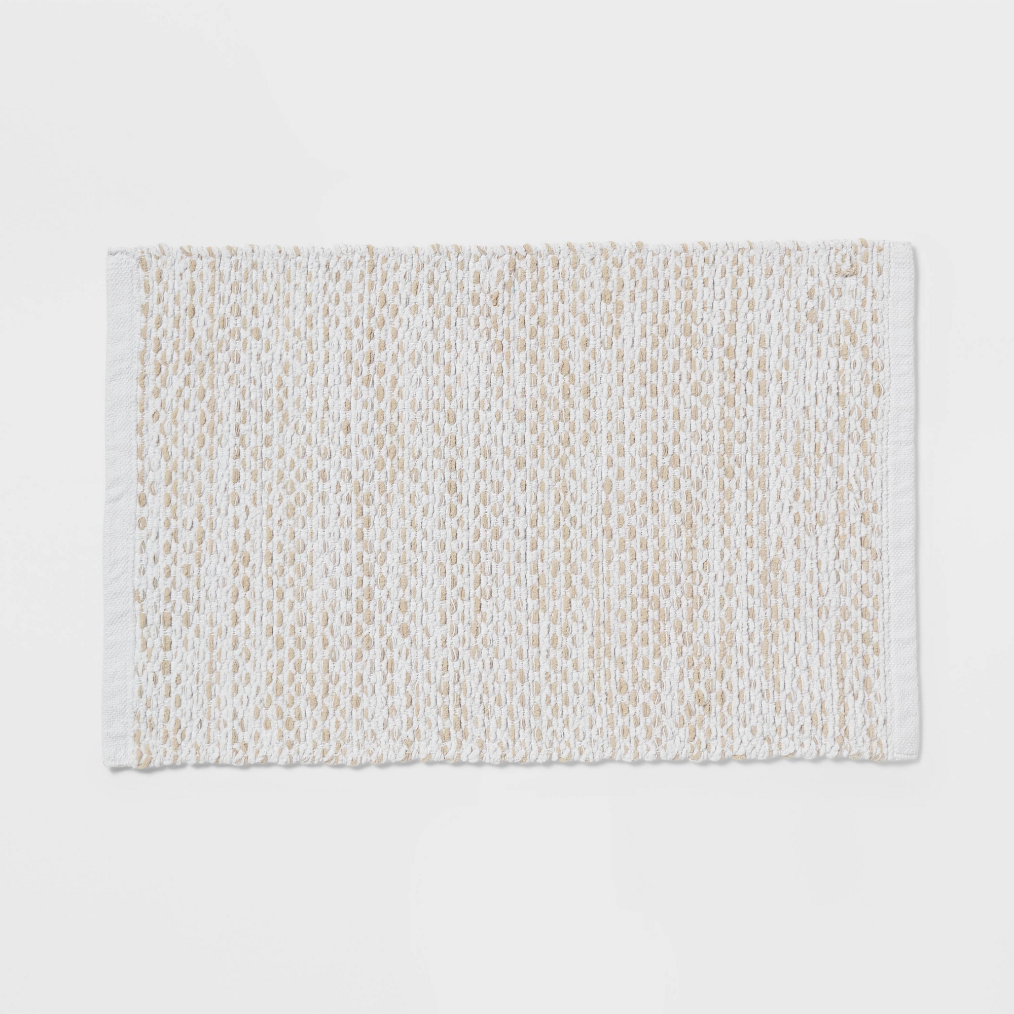 20"x30" Chenille Bath Rug Tan/White - Threshold™
