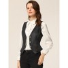 INSPIRE CHIC Women's Denim Sleeveless V Neck Button Down Casual Waistcoat Vest - 2 of 4