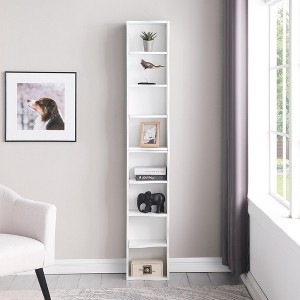 ORRD 8-Layer Adjustable Ultra-Thin Bookshelf, Wavy Border Design Narrow Display Storage Shelf for Home Office - 1 of 4
