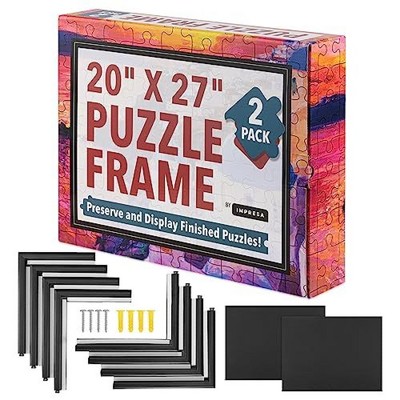 Impresa 2-Pack Puzzle Frame Kit to Display Your Puzzles, Puzzle Mounting Kit with Black Jigsaw Puzzle Frames & Screws, 20x27