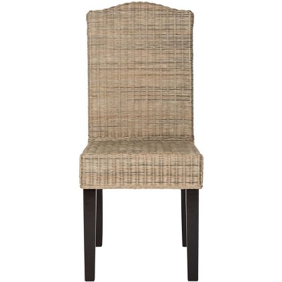 Gray Rattan and Cane Parsons Dining Side Chair Set