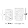 GDFStudio Mathena Cylindrical Metal Outdoor Side Table (Set of 2) - 3 of 4