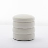 DSVIMOY Round Ottoman, Soft Velvet Round Ottoman Footrest Stool for Living Room, Ivory, 16.93"*16.93"*18.5" - 2 of 4