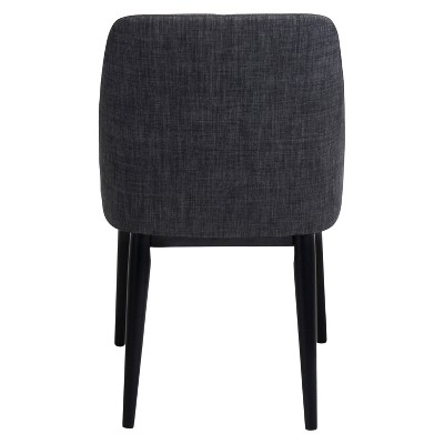 Charcoal Upholstered Wood Parsons Side Chair Set of 2