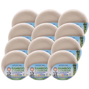 Naturezway Bamboo & Sugarcane 9" Round Plates - Case of 12/20 ct - 1 of 3