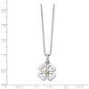 Black Bow Jewelry 4 Heart Diamond Clover Necklace in Rhodium & Gold tone Plated Silver - 2 of 4