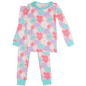 RuffleButts SoftSnooze Big Girls Ruffle Long Sleeve Pajama Set - 1 of 4