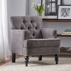 Tufted Diamond Stitch Club Chair with Nailhead Trim, Turned Birch Wood Legs and Contemporary Comfortable Design - 4 of 4