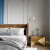 LNC Wohexiry  1-Light 7.9" Modern Geometric Mini Pendant Lighting, Matte Gold and Textured Glass - 4 of 4