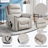 ChicFurnit Living Room Chair Arm Accent Chair Power Recliner with Dual Motor Lift Assist Massage Vibration Cup Holder, 30.31"*25.59"*22.04" - 2 of 4