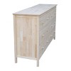Dresser with 6 Drawers Unfinished - International Concepts - image 4 of 4