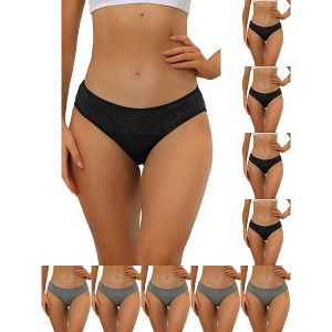 INSPIRE CHIC Women's Mid-Rise Available in Plus Size Hipster Underwears 10 Packs - 1 of 4