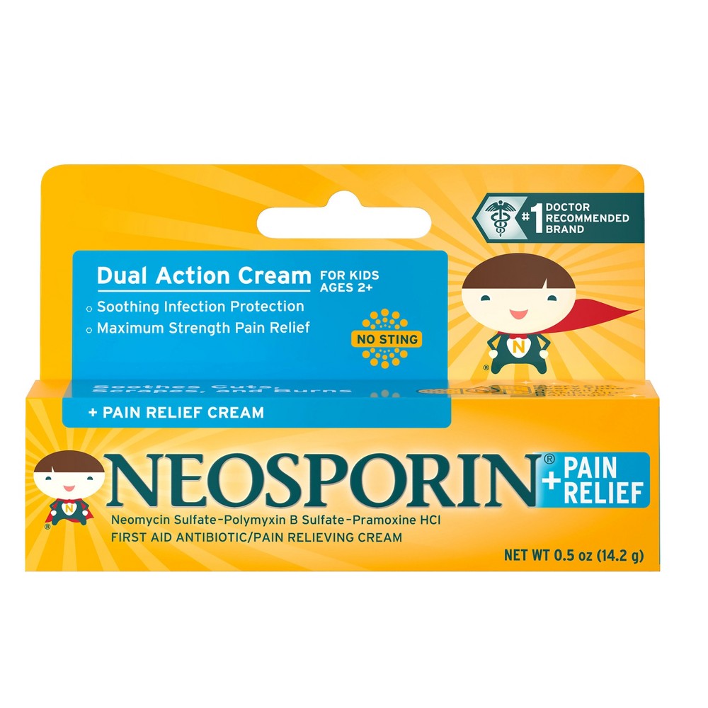 Expiration 07/2024)) Neosporin Plus Pain Relief First Aid Antibiotic Pain Relieving For Kids / CREAM
