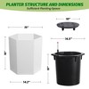 16 Inch Tall Outdoor Planters Set of 2, Self Watering Pots for Indoor Plants with Water Level Monitor & Drainage Hole & Wheels, Large Planter Pots - 4 of 4