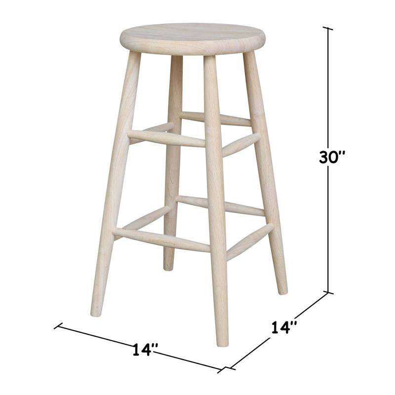30&#34; Scooped Seat Counter Height Barstool Unfinished - International Concepts, 6 of 8