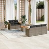 vidaXL 6 Piece Patio Sofa Set with Cushions - Gray Poly Rattan - 2 of 4