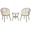 YOOCOZZ 3-Piece Outdoor Patio Furniture Set with 2 PE Rattan Chairs and Tempered Glass Table - 2 of 4