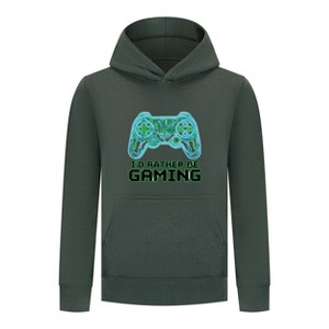 Everyday Kids “I’d Rather Be Gaming” Pullover Hoodie – Cool Video Game Controller Sweatshirt - 1 of 4