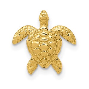 Black Bow Jewelry 14k Yellow Gold Small 13mm or Medium 18mm Sea Turtle Slide Pendant - 1 of 4