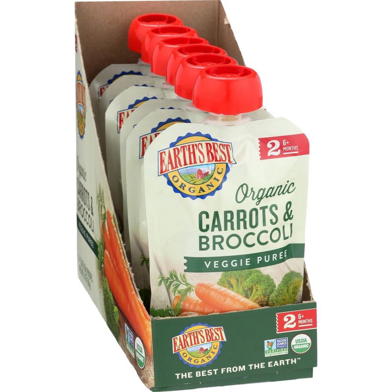 Earth&#39;s Best Organic Carrots &#38; Broccoli Baby Food Pouch - 3.5oz, 3 of 6