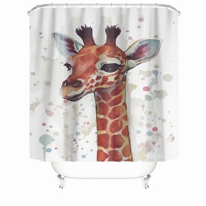 Beautiful Giraffe Shower Curtains for Bathroom Waterproof Fabric Bath Curtain Durable Soft Stylish Bathroom Decor 72x72 Inch - 1 of 1