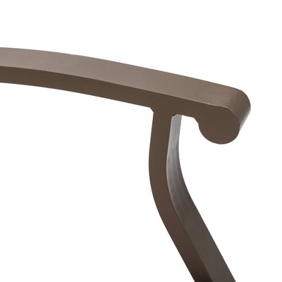 Elegant Brown Aluminum Adjustable Outdoor Chaise Lounge with Curved Armrests