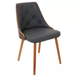 Gianna Mid Century Modern Walnut Upholstered Wood Back Dining Chair Wood/Gray - LumiSource