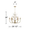 Possini Euro Design Possini Euro Shelly 28 1/2"W Gold and White Ceramic 6-Light Chandelier - 4 of 4