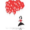 Junior's Design By Humans 99 red balloons By AhaC T-Shirt - 2 of 3