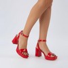 CUSHIONAIRE Cherry Platform Heels – Women's Dress Sandals with Chunky Block Low Heel with Adjustable Ankle Strap - 2 of 2